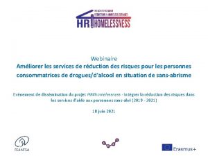 Webinaire Amliorer les services de rduction des risques