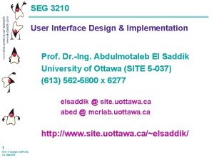 www site uottawa caelsaddik www elsaddik com SEG