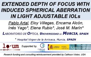 EXTENDED DEPTH OF FOCUS WITH INDUCED SPHERICAL ABERRATION