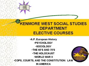 KENMORE WEST SOCIAL STUDIES DEPARTMENT ELECTIVE COURSES A