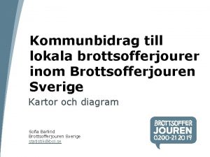 Kommunbidrag till lokala brottsofferjourer inom Brottsofferjouren Sverige Kartor