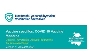 Vaccine specifics COVID19 Vaccine Moderna Vaccine Preventable Disease
