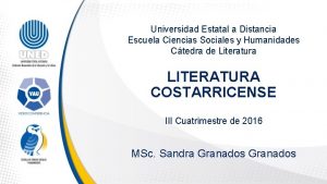 Universidad Estatal a Distancia Escuela Ciencias Sociales y