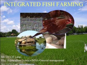 INTEGRATED FISH FARMING Mr OUCH Lang BSc Aquaculture