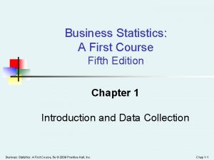 Business Statistics A First Course Fifth Edition Chapter