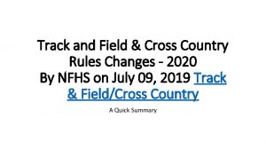 Track and Field Cross Country Rules Changes 2020