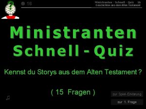 16 015 Ministranten Schnell Quiz 16 Geschichten aus