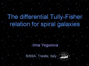 The differential TullyFisher relation for spiral galaxies Irina