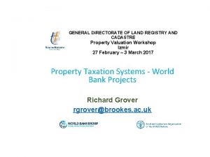 GENERAL DIRECTORATE OF LAND REGISTRY AND CADASTRE Property