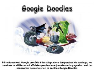 Google Doodles Priodiquement Google procde des adaptations temporaires