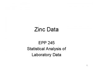 Zinc Data EPP 245 Statistical Analysis of Laboratory