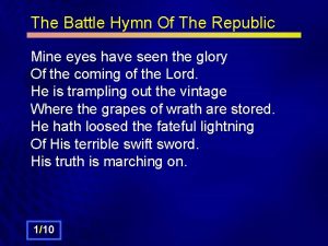 The Battle Hymn Of The Republic Mine eyes