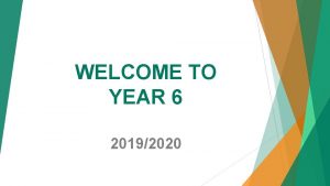 WELCOME TO YEAR 6 20192020 Staff Head Teacher