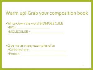Warm up Grab your composition book Write down