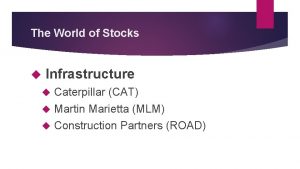 The World of Stocks Infrastructure Caterpillar CAT Martin