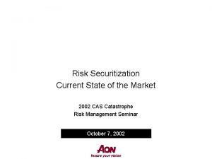 Risk Securitization Current State of the Market 2002