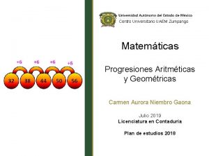 Centro Universitario UAEM Zumpango Matemticas Progresiones Aritmticas y