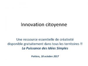 Innovation citoyenne Une ressource essentielle de crativit disponible