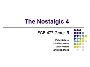 The Nostalgic 4 ECE 477 Group 5 Peter