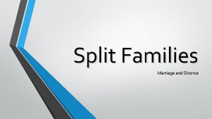 Split Families Marriage and Divorce What is divorce