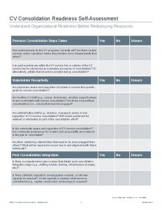 CV Consolidation Readiness SelfAssessment Understand Organizational Readiness Before