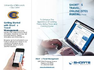 SHORTS TRAVEL ONLINE STO PORTAL Quick Reference Guide