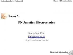 Chapter 5 PN Junction Diodes Semiconductor Device Fundamentals