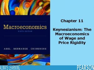 Chapter 11 Keynesianism The Macroeconomics of Wage and