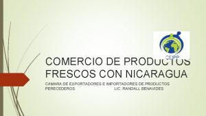 COMERCIO DE PRODUCTOS FRESCOS CON NICARAGUA CAMARA DE