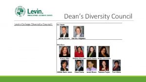 Deans Diversity Council Levin College Diversity Council Deans