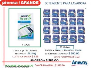 DETERGENTE PARA LAVADORA 1 CAJA 20 Bolsas 1