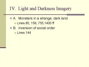 IV Light and Darkness Imagery n A Monsters