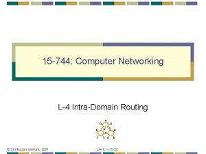 15 744 Computer Networking L4 IntraDomain Routing Srinivasan
