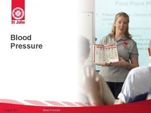 Blood Pressure August 2015 Blood Pressure 1 Learning