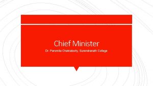 Chief Minister Dr Paromita Chakraborty Surendranath College The