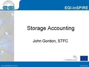 EGIIn SPIRE Storage Accounting John Gordon STFC EGIIn