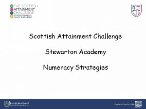Scottish Attainment Challenge Stewarton Academy Numeracy Strategies Aims