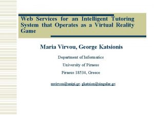 Web Services for an Intelligent Tutoring System that