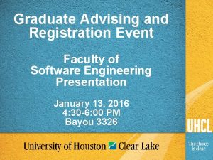 Graduate Advising and Registration Event Faculty of Software