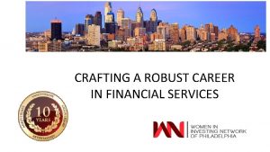 CRAFTING A ROBUST CAREER IN FINANCIAL SERVICES PWC