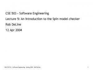 CSE 503 Software Engineering Lecture 5 An introduction