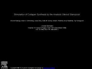 Stimulation of Collagen Synthesis by the Anabolic Steroid