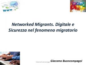 Networked Migrants Digitale e Sicurezza nel fenomeno migratorio