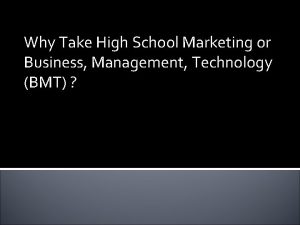 Why Take High School Marketing or Business Management