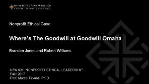 Nonprofit Ethical Case Wheres The Goodwill at Goodwill