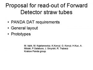 Proposal for readout of Forward Detector straw tubes