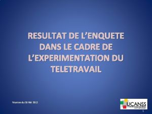 RESULTAT DE LENQUETE DANS LE CADRE DE LEXPERIMENTATION