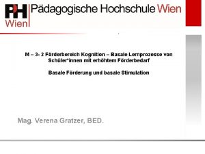 M 3 2 Frderbereich Kognition Basale Lernprozesse von