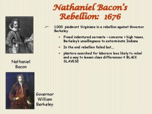 Nathaniel Bacons Rebellion 1676 1 000 piedmont Virginians