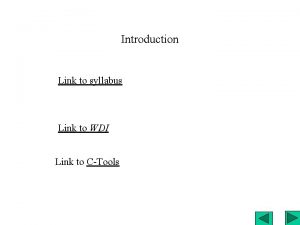 Introduction Link to syllabus Link to WDI Link